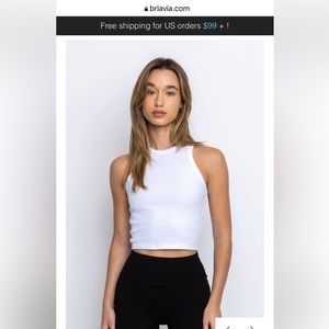 Briavia Bridgewater Ribbed Tank Top Size M White